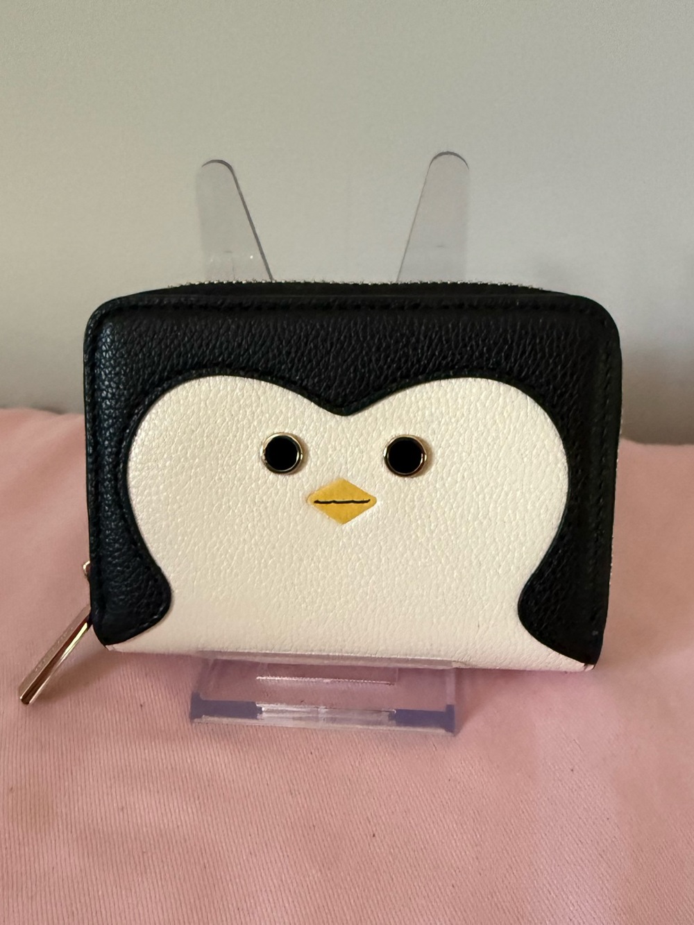 Kate Spade Morty Penguin Zip Around Card Case